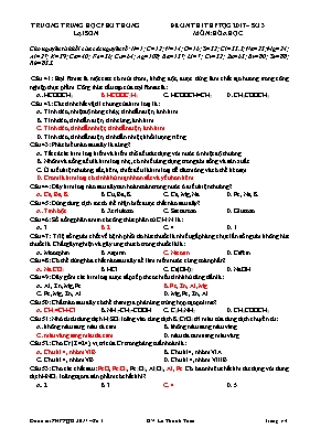 Đề ôn thi THPT Quốc gia số 3 môn Hóa học năm 