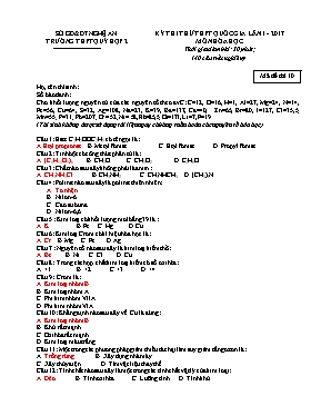 Đề ôn thi Trung học phổ thông Quốc gia môn Hóa học - Đề 4