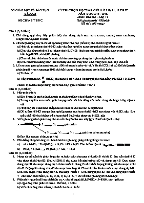 Đề thi chọn học sinh giỏi môn Hóa học Lớp 12