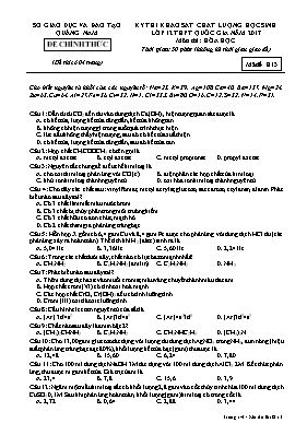 Đề thi khảo sát chất lượng học sinh Lớp 12 mô