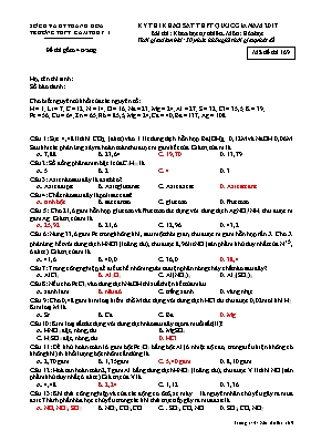 Đề thi khảo sát THPT Quốc gia môn Hóa học năm