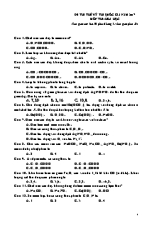Đề thi kỳ thi THPT Quốc gia môn Hóa học