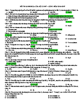 Đề thi minh họa THPT Quốc gia lần 3 môn Hóa học - Năm học 2016-2017