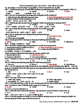 Đề thi minh họa THPT Quốc gia lần III môn Hóa