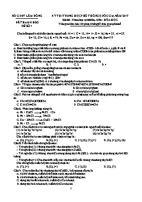 Đề thi tham khảo THPT Quốc gia môn Hóa học nă