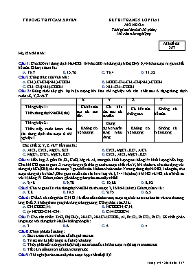 Đề thi Tháng 5 môn Hóa học Lớp 12 - Mã đề 357 - Trường THPT Cẩm Xuyên