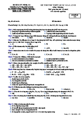 Đề thi THPT Quốc gia lần 2 môn Hóa học năm 20