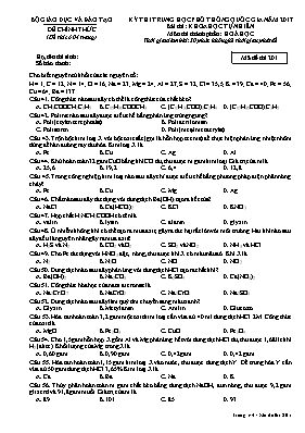 Đề thi THPT Quốc gia môn Hóa học năm 2017 - M