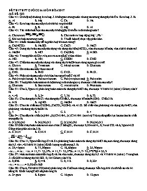 Đề thi THPT Quốc gia môn Hóa học năm 2017 - M
