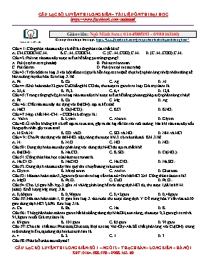 Đề thi THPT Quốc gia môn Hóa học - Ngô Minh Sơn
