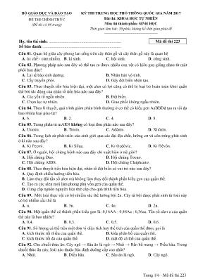 Đề thi THPT Quốc gia môn Sinh học năm 2017 - 