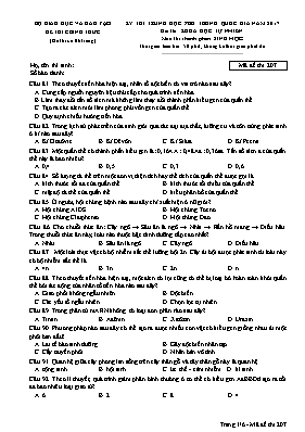 Đề thi THPT Quốc gia môn Sinh học năm 2017 - Mã đề 207