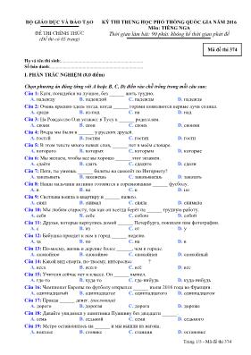 Đề thi THPT Quốc gia môn Tiếng Nga năm 2016 -