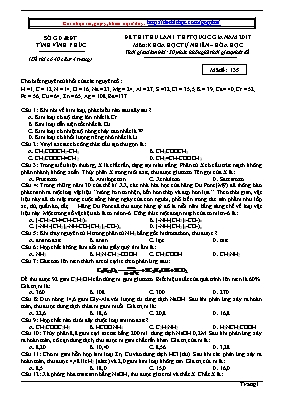 Đề thi thử lần 1 THPT Quốc gia môn Hóa học năm 2017 - Mã đề 135 - Sở GD & ĐT Vĩnh Phúc (Có đáp án)