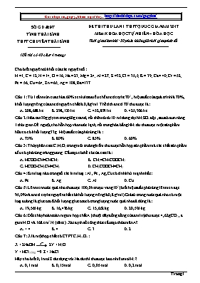 Đề thi thử lần 1 THPT Quốc gia môn Hóa học nă