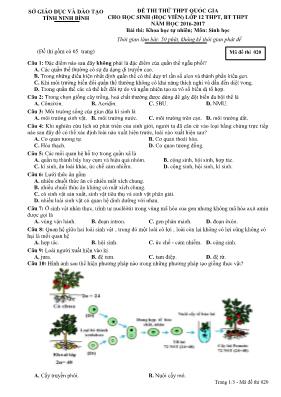 Đề thi thử THPT Quốc gia cho học sinh (học vi