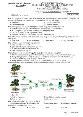 Đề thi thử THPT Quốc gia cho học sinh (học vi