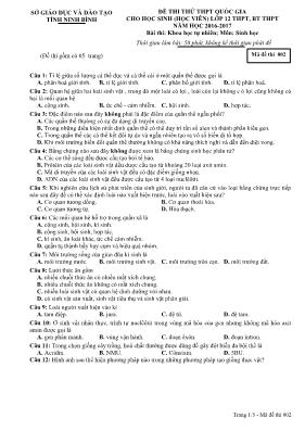 Đề thi thử THPT Quốc gia cho học sinh (học vi