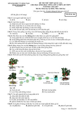 Đề thi thử THPT Quốc gia cho học sinh (học vi