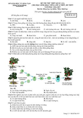Đề thi thử THPT Quốc gia cho học sinh (học vi