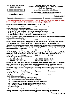 Đề thi thử THPT Quốc gia cho học sinh Lớp 12 