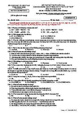 Đề thi thử THPT Quốc gia cho học sinh Lớp 12 THPT, BT THPT môn Hóa học - Mã đề 018 - Năm học 2016-2017 - Sở GD & ĐT Ninh Bình (Có đáp án)
