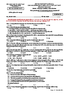 Đề thi thử THPT Quốc gia cho học sinh Lớp 12