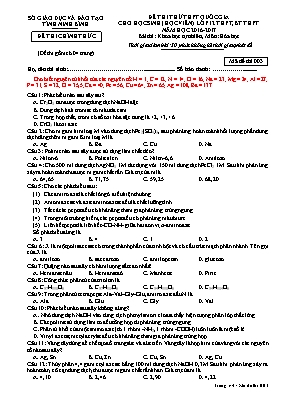 Đề thi thử THPT Quốc gia cho học sinh Lớp 12