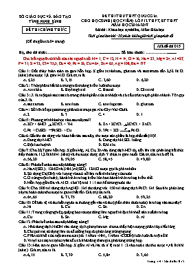Đề thi thử THPT Quốc gia cho học sinh Lớp 12 THPT, BT THPT môn Hóa học - Mã đề 015 - Năm học 2016-2017 - Sở GD & ĐT Ninh Bình (Có đáp án)