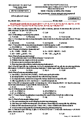 Đề thi thử THPT Quốc gia cho học sinh Lớp 12