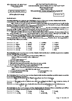 Đề thi thử THPT Quốc gia cho học sinh Lớp 12 