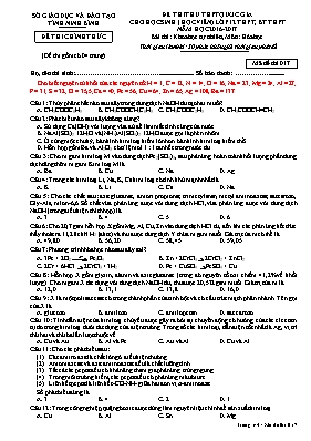 Đề thi thử THPT Quốc gia cho học sinh Lớp 12 THPT, BT THPT môn Hóa học - Mã đề 017 - Năm học 2016-2017 - Sở GD & ĐT Ninh Bình (Có đáp án)