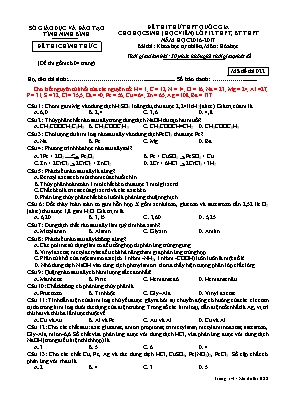 Đề thi thử THPT Quốc gia cho học sinh Lớp 12