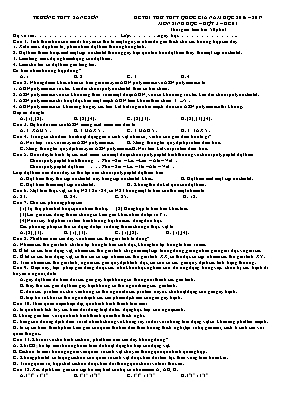 Đề thi thử THPT Quốc gia đợt 3 môn Sinh học -