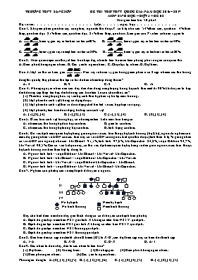 Đề thi thử THPT Quốc gia đợt 3 môn Sinh học -