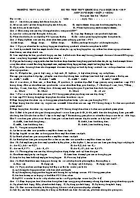 Đề thi thử THPT Quốc gia đợt 3 môn Sinh học -
