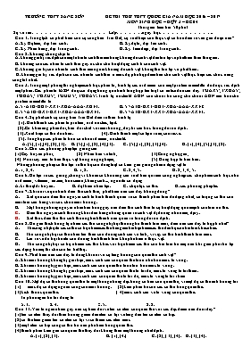 Đề thi thử THPT Quốc gia đợt 3 môn Sinh học -