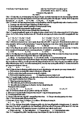 Đề thi thử THPT Quốc gia đợt 3 môn Sinh học -