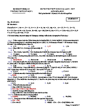 Đề thi thử THPT Quốc gia lần 1 môn Hóa học năm 2017 - Mã đề 017 - Trường THPT Quỳ Hợp 2