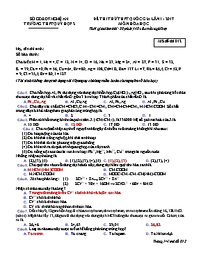 Đề thi thử THPT Quốc gia lần 1 môn Hóa học năm 2017 - Mã đề 012 - Trường THPT Quỳ Hợp 2