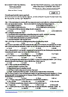 Đề thi thử THPT Quốc gia lần 1 môn Hóa học nă