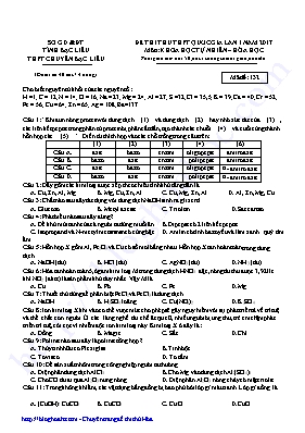 Đề thi thử THPT Quốc gia lần 1 môn Hóa học nă