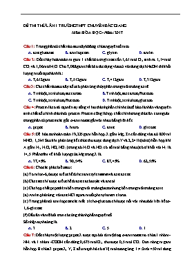 Đề thi thử THPT Quốc gia lần 1 môn Hóa học nă