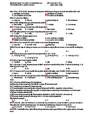 Đề thi thử THPT Quốc gia lần 1 môn Hóa học - Trường THPT Long Thành
