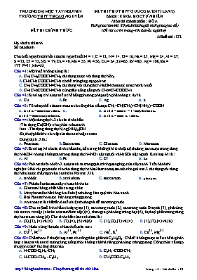 Đề thi thử THPT Quốc gia lần 2 môn Hóa học nă