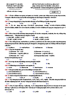 Đề thi thử THPT Quốc gia lần 2 môn Hóa học nă