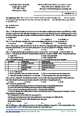 Đề thi thử THPT Quốc gia lần 2 môn Hóa học nă