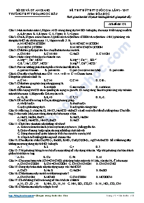 Đề thi thử THPT Quốc gia lần 2 môn Hóa học nă