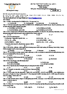 Đề thi thử THPT Quốc gia lần 2 môn Hóa học nă