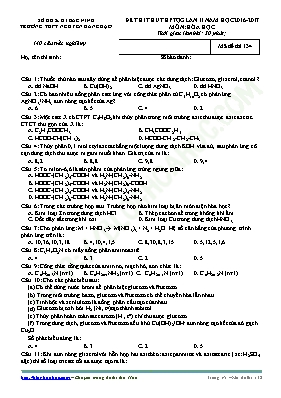 Đề thi thử THPT Quốc gia lần 2 môn Hóa học nă